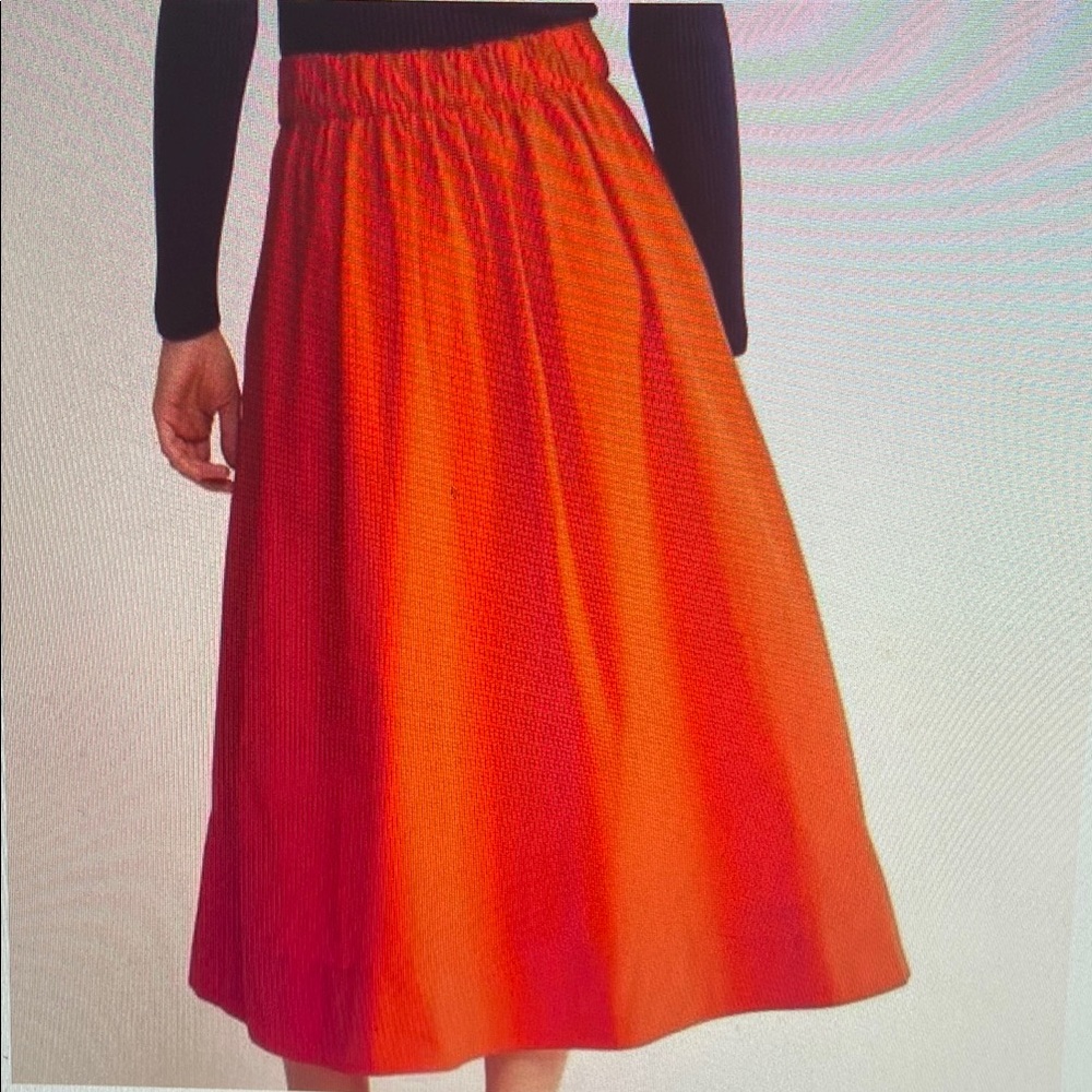 Elegant Orange Midi Skirt